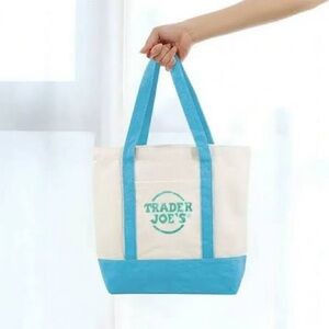 Trader Joe's mini canvas pastel  Tote NWT